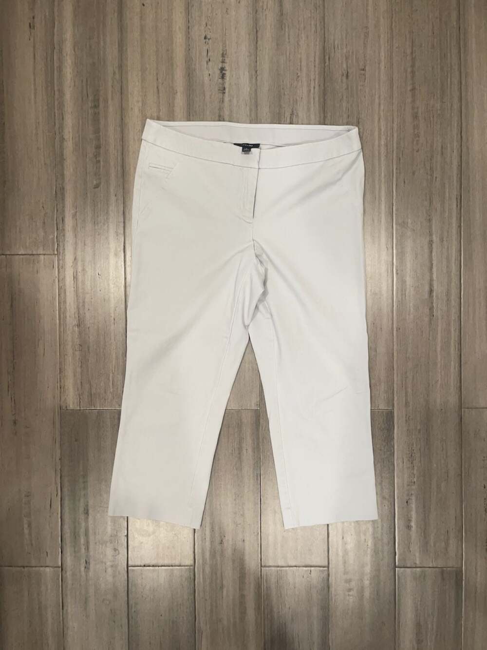 Alfani Women's White Mid-Rise Cropped Trousers, Size 8